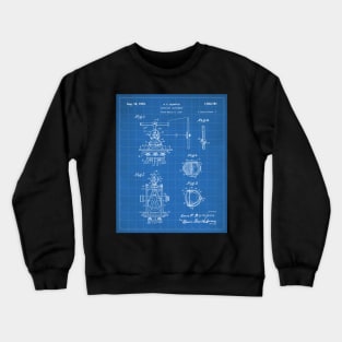 Surveying Patent - Surveyor Construction Builder Art - Blueprint Crewneck Sweatshirt